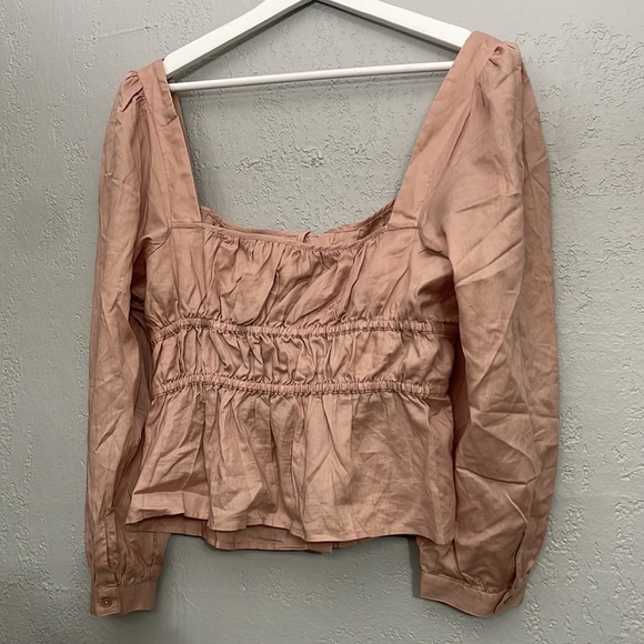 NWT J.Crew Top 12 Cinched Waist Herringbone Cotton Prairie BG306 - Picture 9 of 11